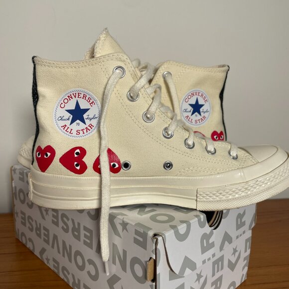 Comme des Garcons PLAY x Converse High-Top Sneakers Men's 6 / Woman's 8 - Picture 1 of 15